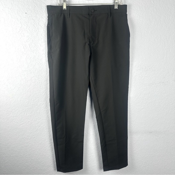 Banana Republic Men’s Black Flat Front Stretch Slim Fit Pant Size 34/30 New - Picture 1 of 9